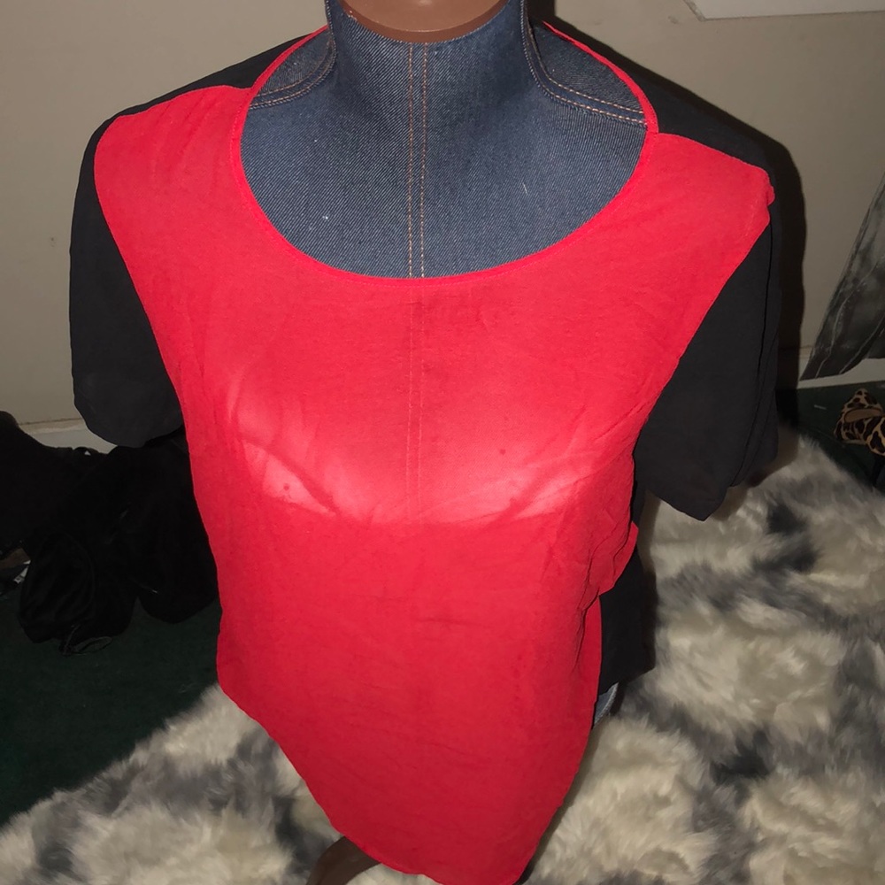 Black & Red Sheer Blouse